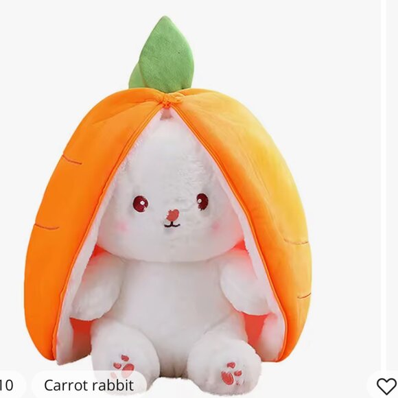 Plush Strawberry Rabbit & Carrot Rabbit Zip Up for Fruit Unzip for Rabbit - Picture 7 of 16